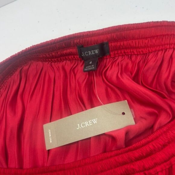 J. Crew Red Sideslit Ruffle Featherweight Low Rise Maxi Skirt Womens - Picture 6 of 6